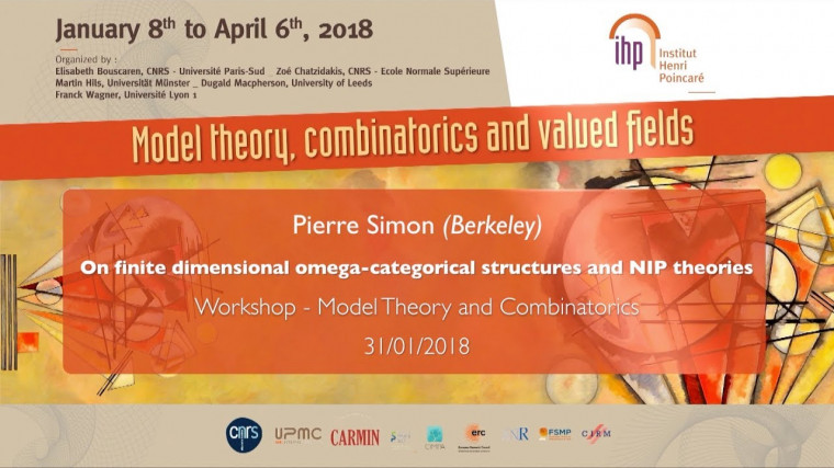 On finite dimensional omega-categorical structures and NIP theories